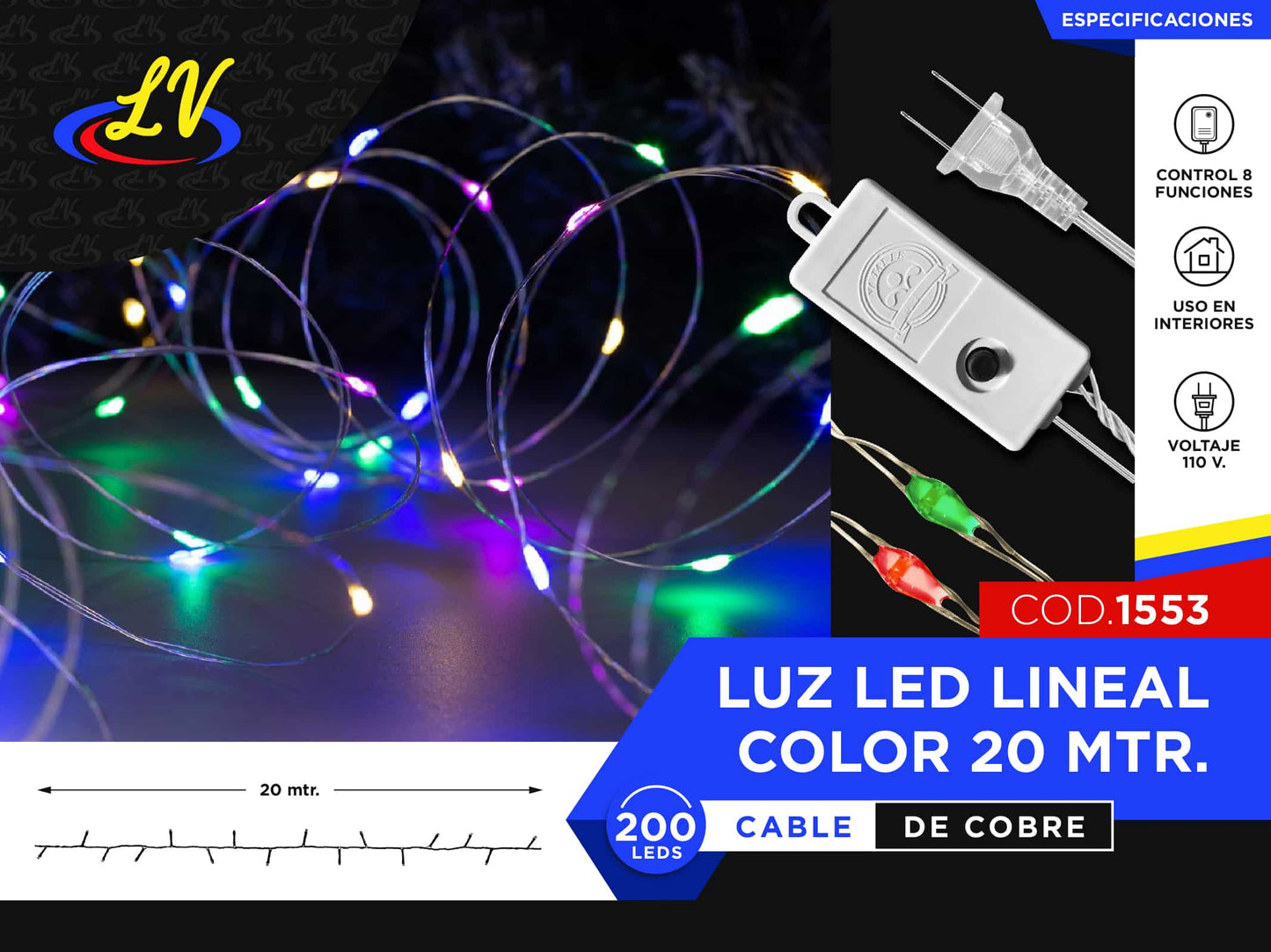 LINEAL – MULTICOLOR – 20 MTS